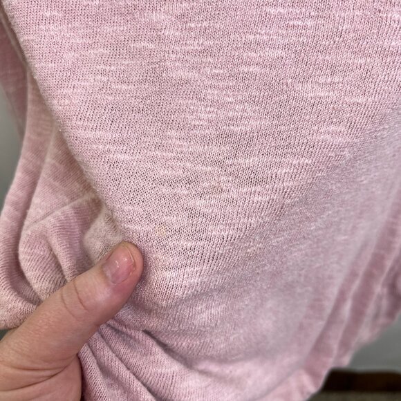 Eileen Fisher Sweater PP Petite Linen Cotton Pink Long Sleeve Crew Neck Solid - Picture 3 of 16
